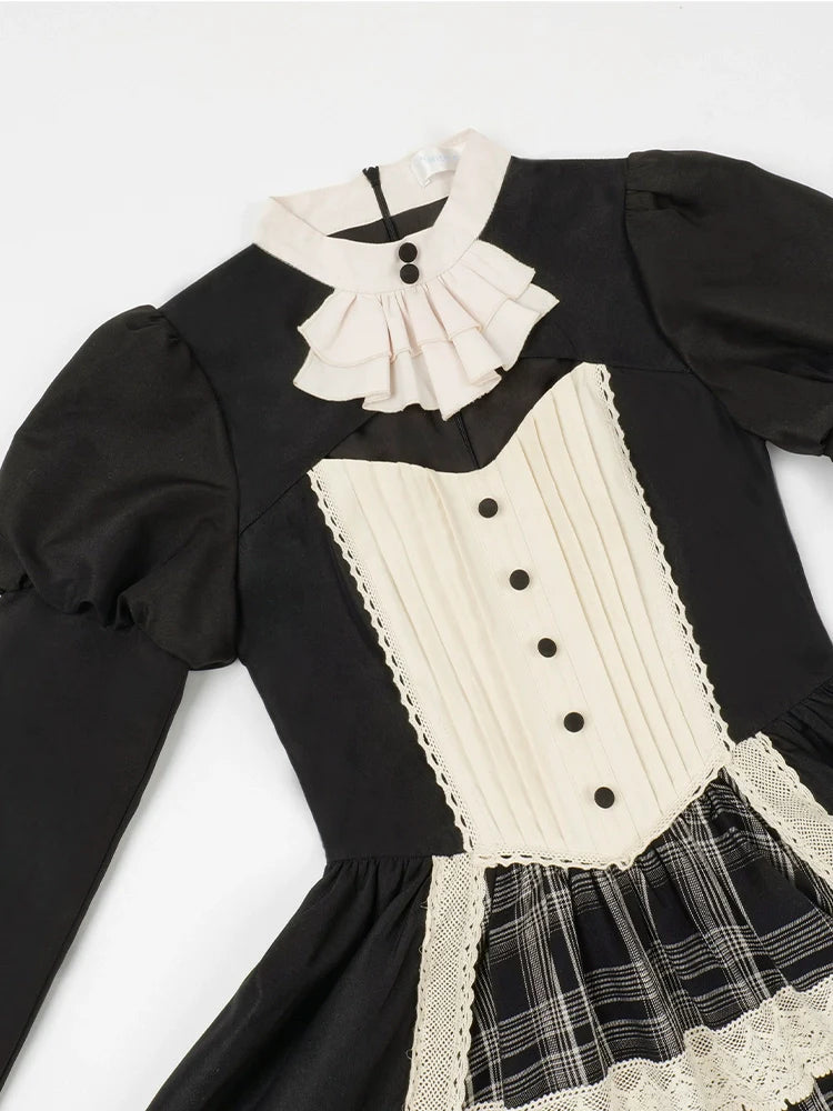 Night Check Elegant White Short + Dress Cape