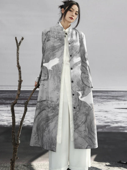 ロングコート マーブル チャイナモード