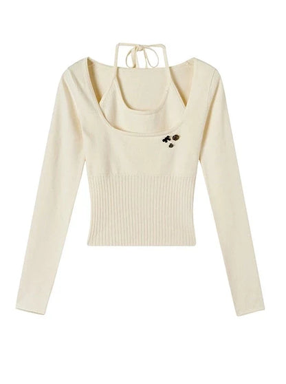 Zweiteiliges Neckholder-Top mit Rim-Ausschnitt