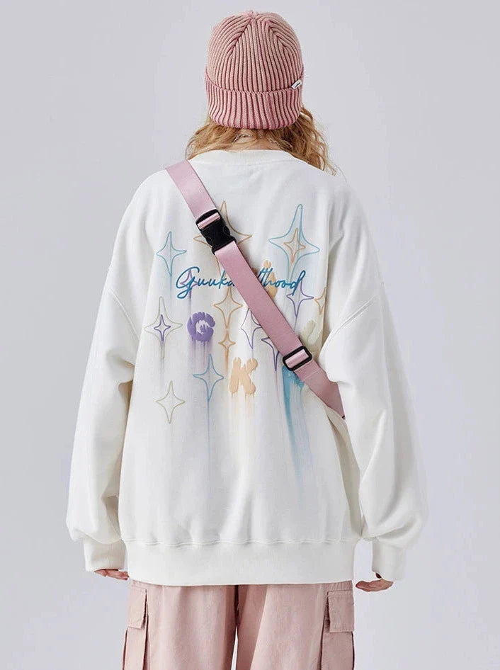 Sweatshirt mit Print und Stern-Logo, locker