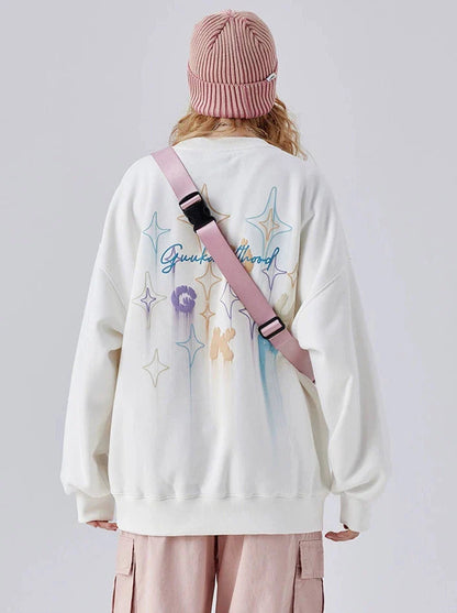 Sweatshirt mit Print und Stern-Logo, locker