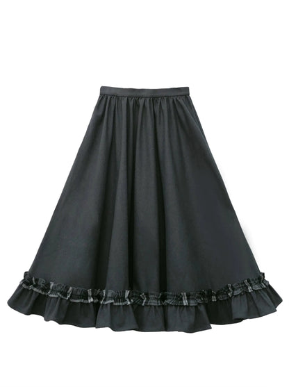 フリル風チェックスカート フリルスーツ+リボン ホワイトカレッジオリジナルシャツ フリル+ベスト