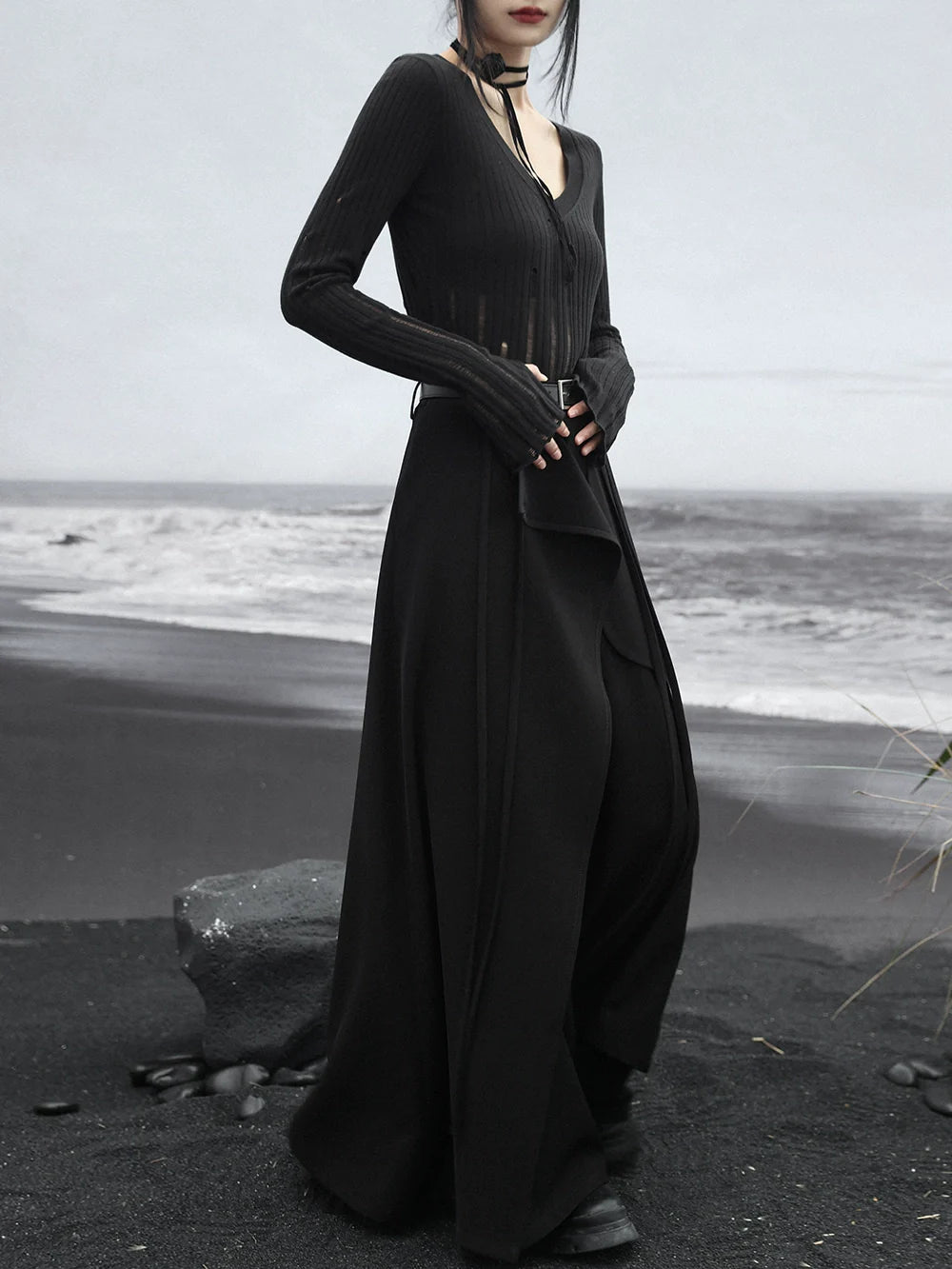 Niche Pants Design Skirt Patch Long