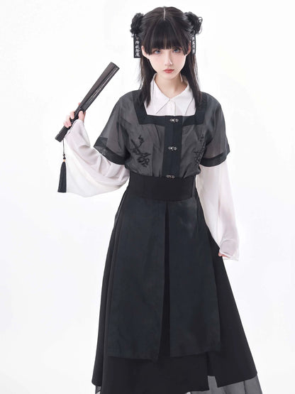 スリムな黒のチャイナスーツ、新しいホワイトデザインのウエスト