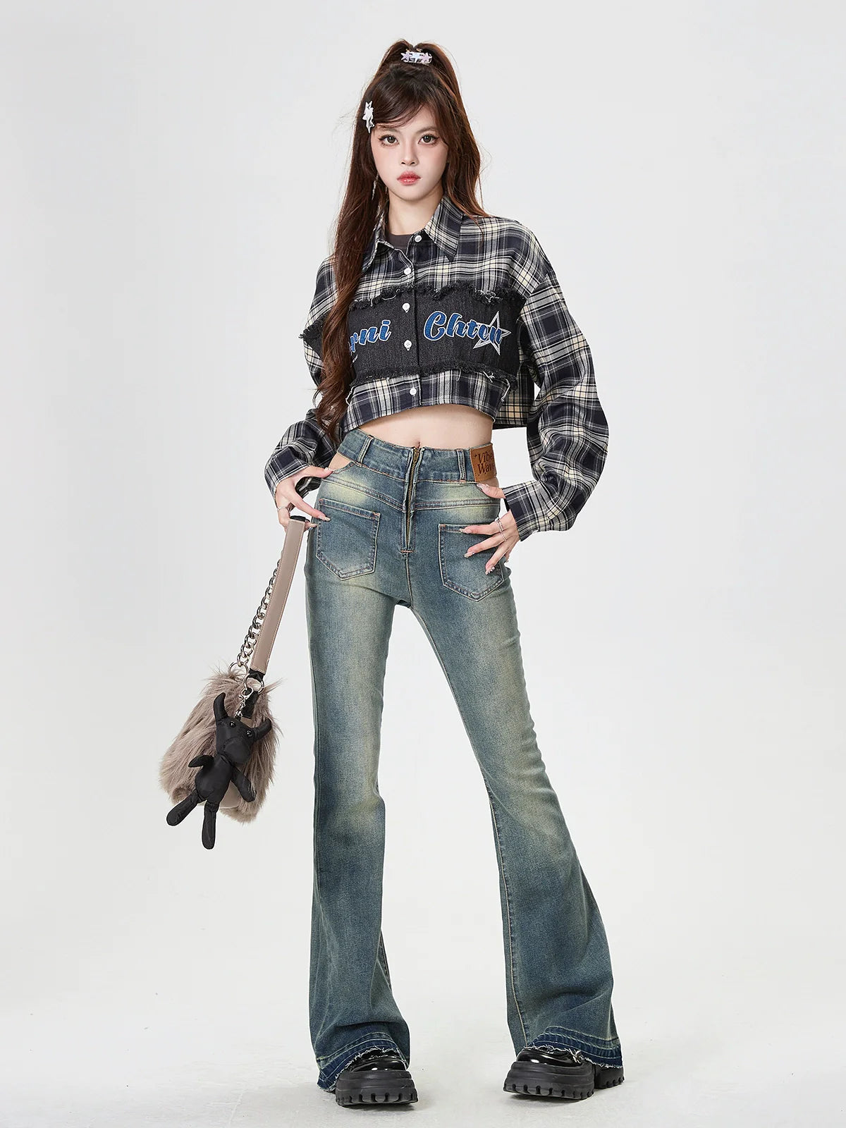 チェックスプライシングアメリカンレトロショートシャツ