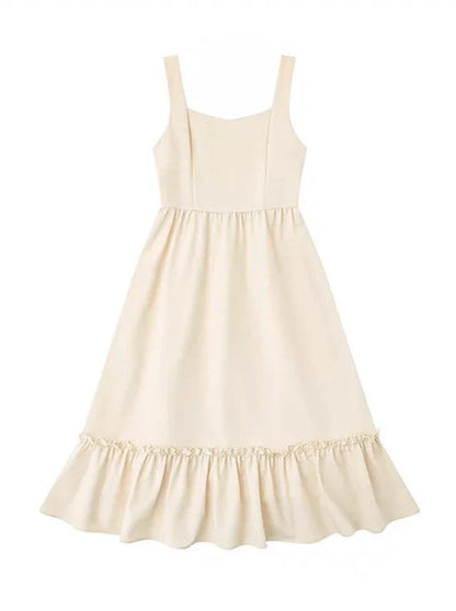 ラッフルニットハートサスペンダーカーディガン+バックルドレス