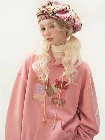 Lockerer Kapuzenpullover aus Wolle mit Logo und Spleiß