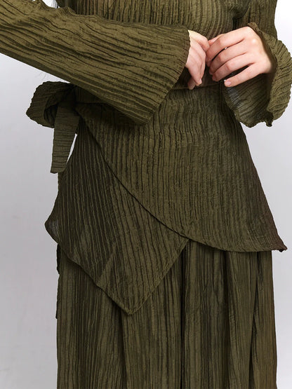 Loose + Long Waist Skirt Top Retro Dark