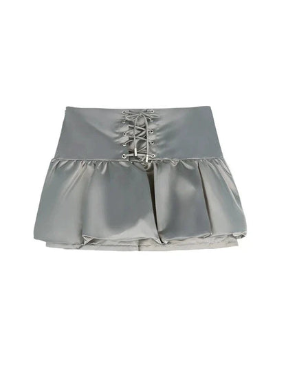 バルーンスカート ダークシャイニー レースアップ