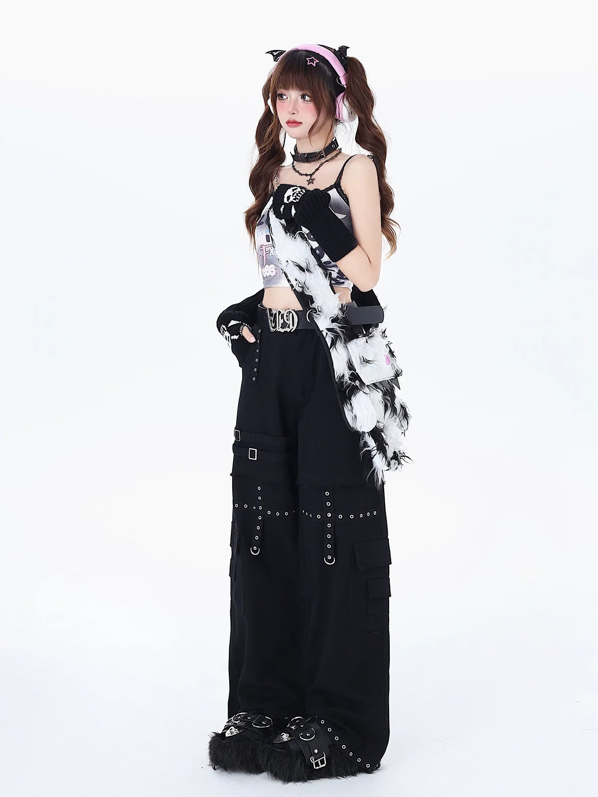 Pants Girl Loose Hot American Retro Cross