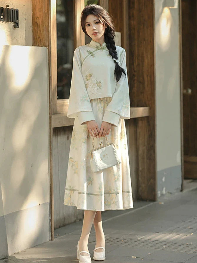 Stück China Anzug Stickerei Zwei Kaninchen Wald