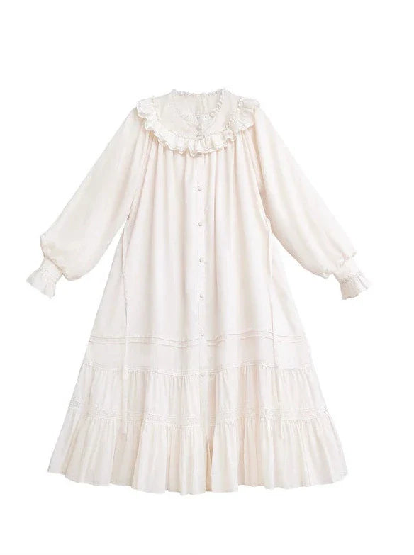 Retro Tencel Dress Lace French Freesia Elegant