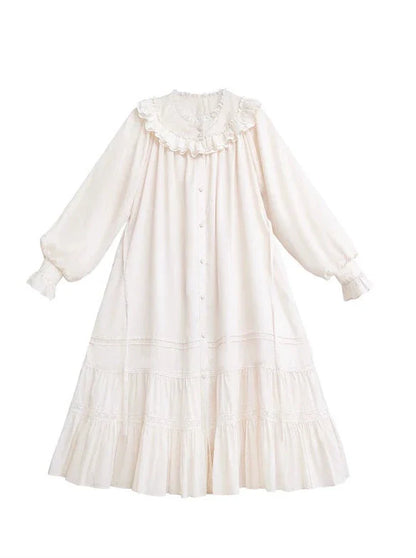 Retro Tencel Dress Lace French Freesia Elegant