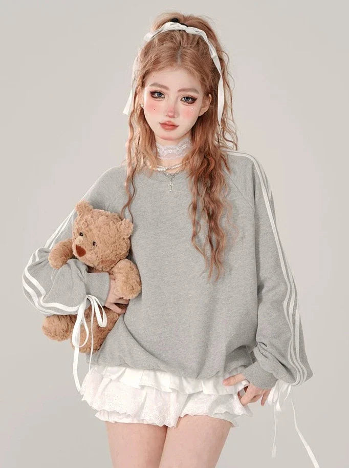 カジュアルデザインスウェットシャツサイド