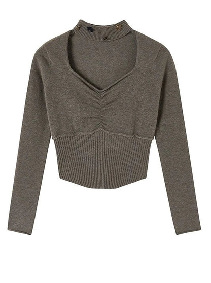 Neckholder-Top mit schmaler Taille und quadratischem Ausschnitt