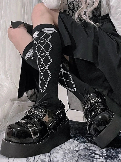 Punk Lolita Plattform Zehen Teufel Schuhe Gothic Runde Falle