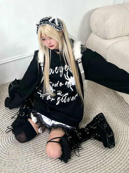 Hoodie Hooded Spider Dark Letter Print Student Letter