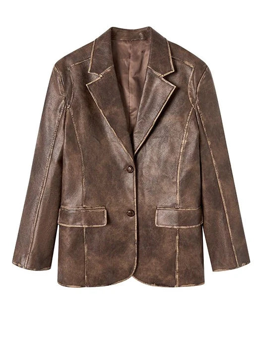 Osh Leather Over Jacket + Short Skirt