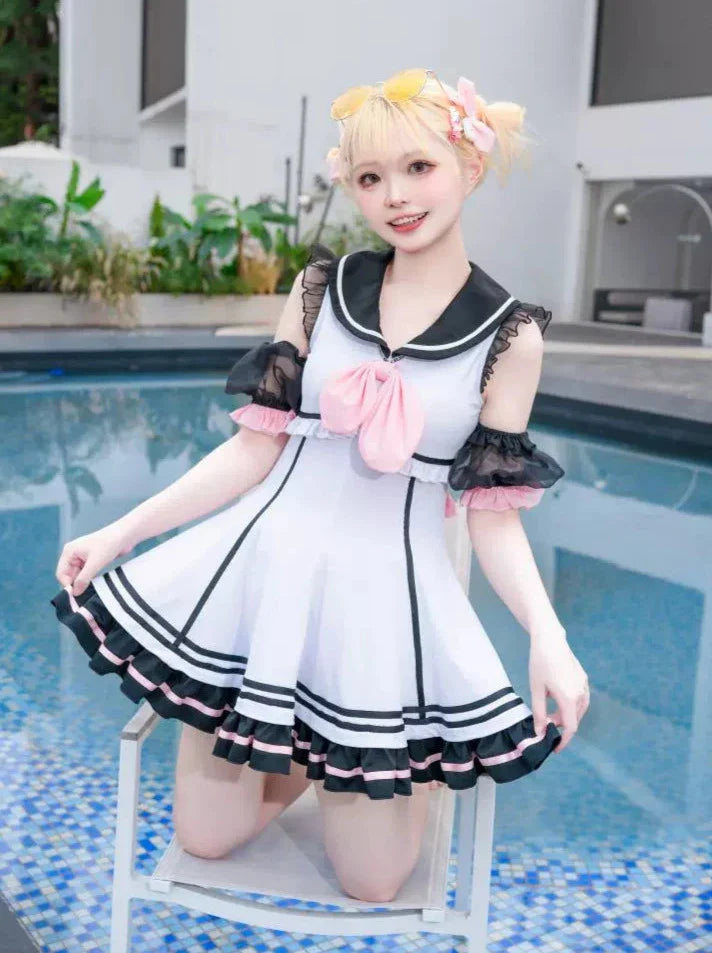 Dress Swimsuit Sailor Frilled Lolita Marine