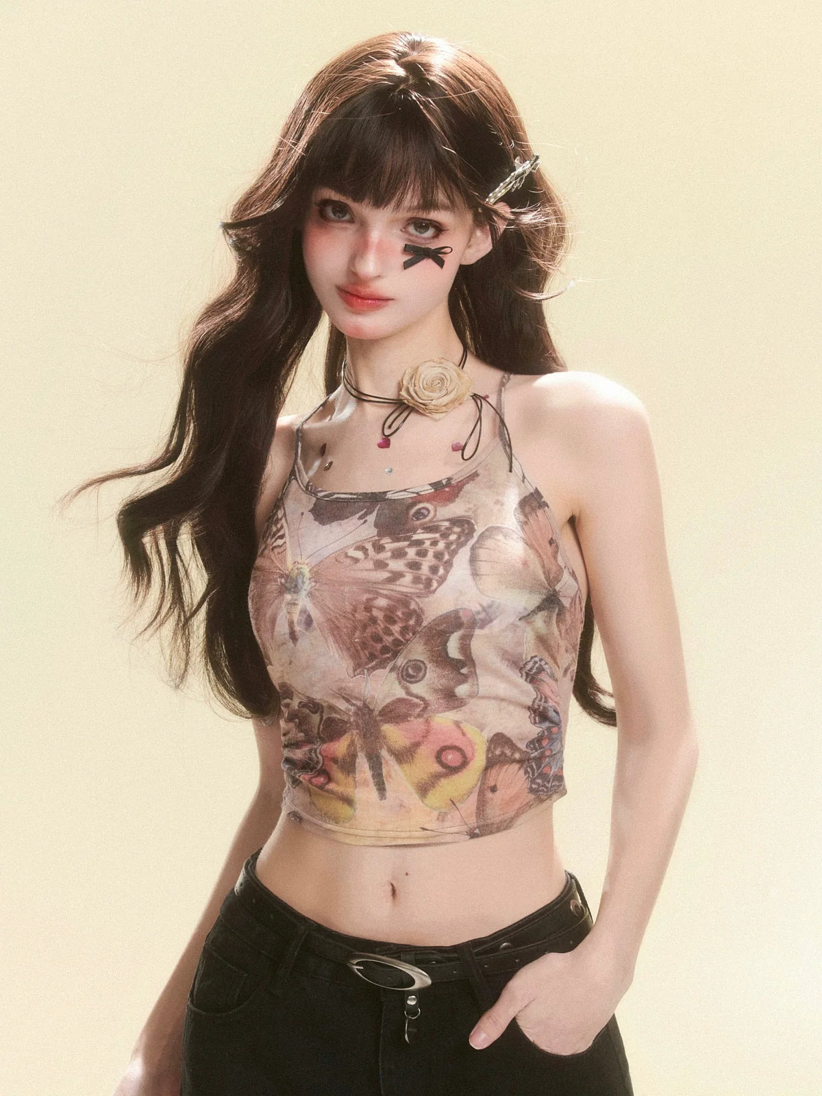 Braunes Top Camisole Sheer