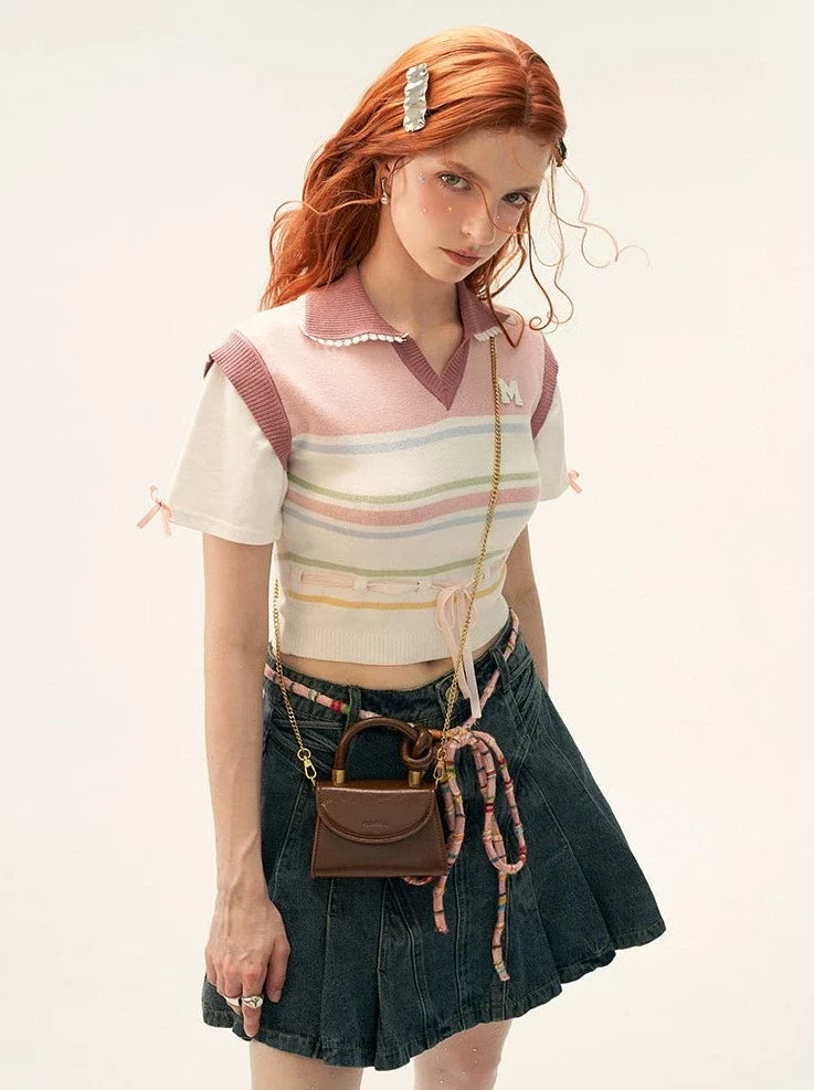 Poloshirts Sommer Kurz Gestreift