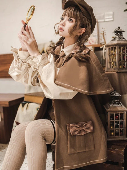 レトロな探偵ウールマントジャケット