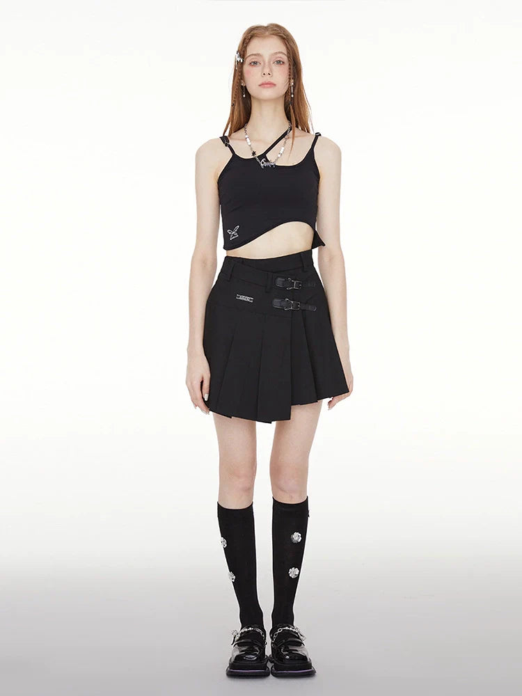 Rockmodus Asymmetrischer Plissee-Knopf