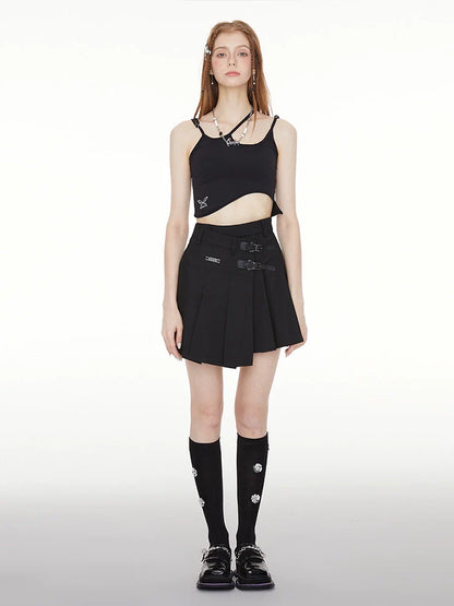 Rockmodus Asymmetrischer Plissee-Knopf