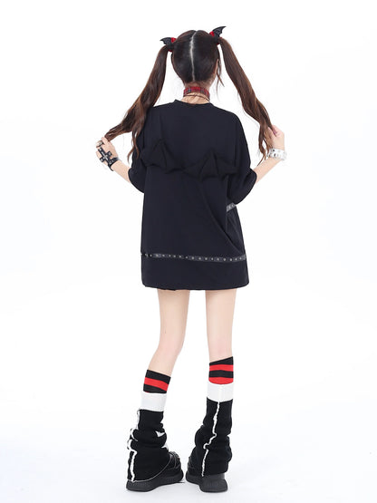 ウィングダーク3DルーズTシャツサブカルチャー