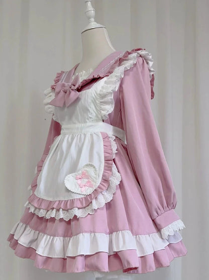 スイートセーラースタイルのカレッジロリータメイドドレス