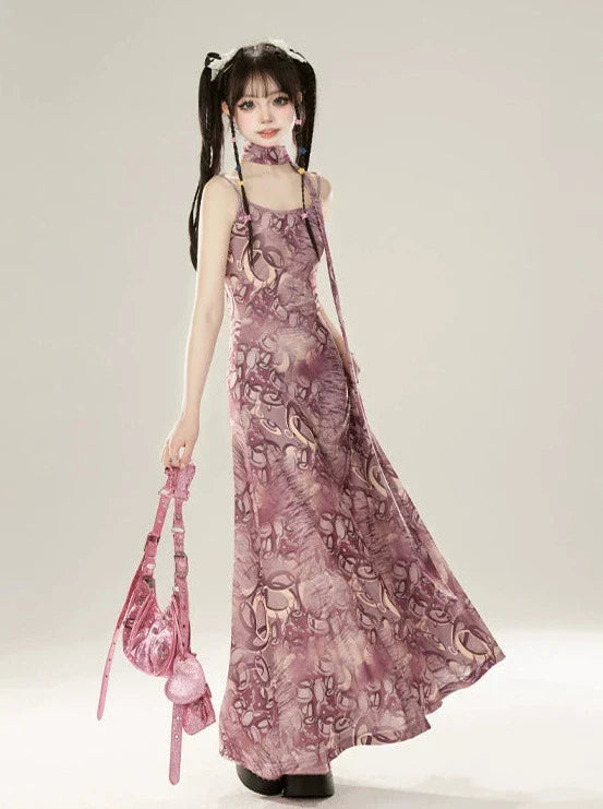 ソルティドレス スマッジ ショート/ロング サスペンダープリント