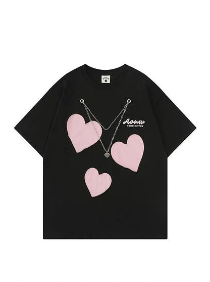 オーバーサイズTシャツ ルーズチェーンラブ