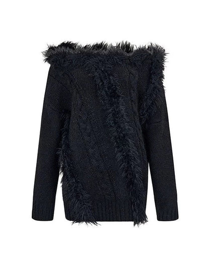 ワンショルダーニットケーブル+ケーブルカーディガン