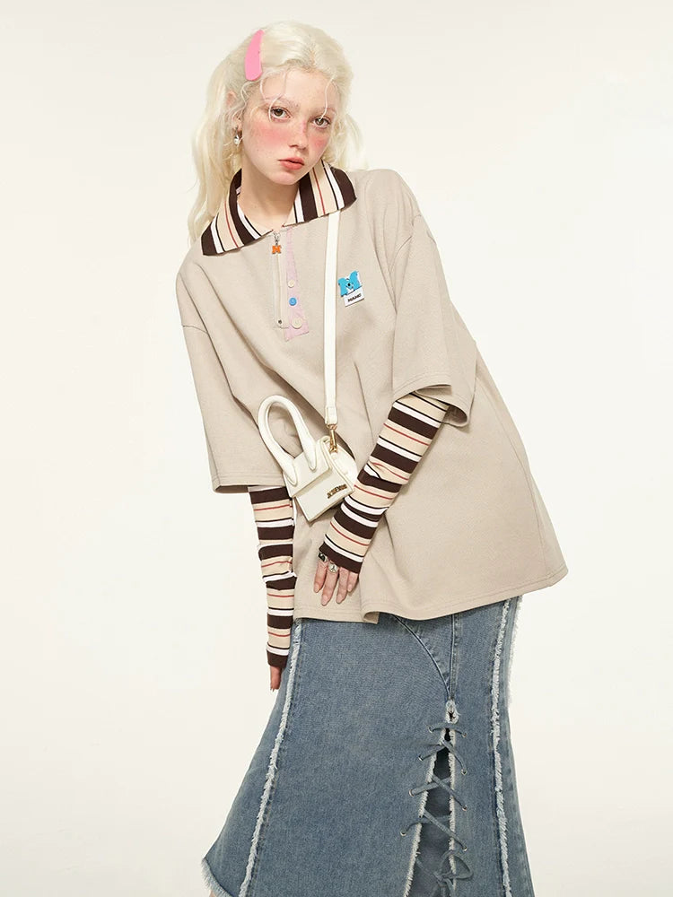 Marken-Polo-Streifenoberteile