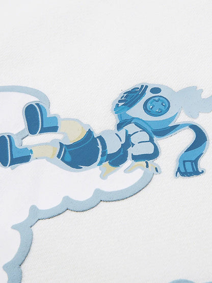 Over Fluffy Hoodie Hooded Zip-Up American Logo Hood