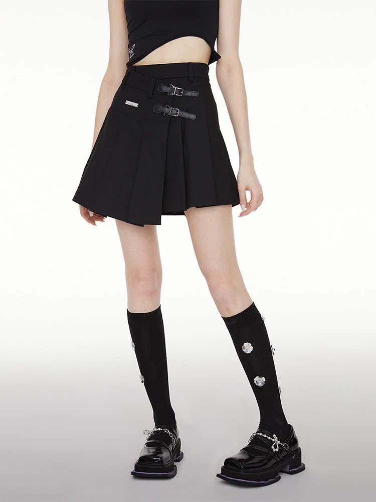 Rockmodus Asymmetrischer Plissee-Knopf