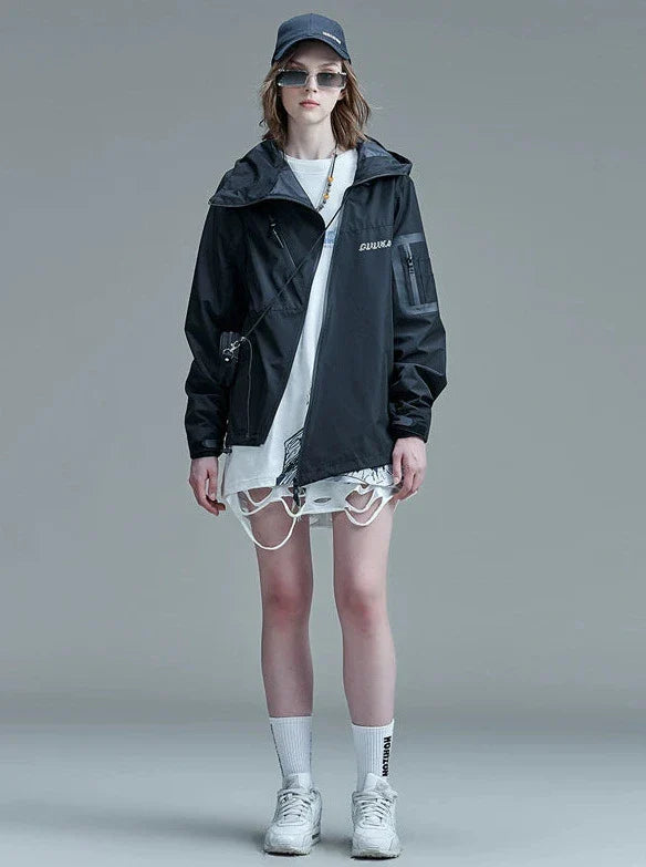 Jacket Windbreaker Street Hoodie Sporty
