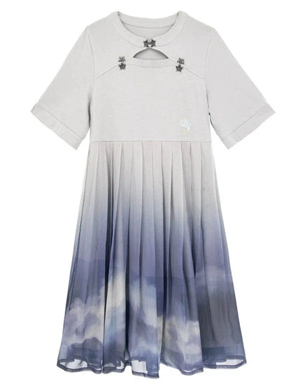 Shirt China + Summer Loose Sheer Dress Dark