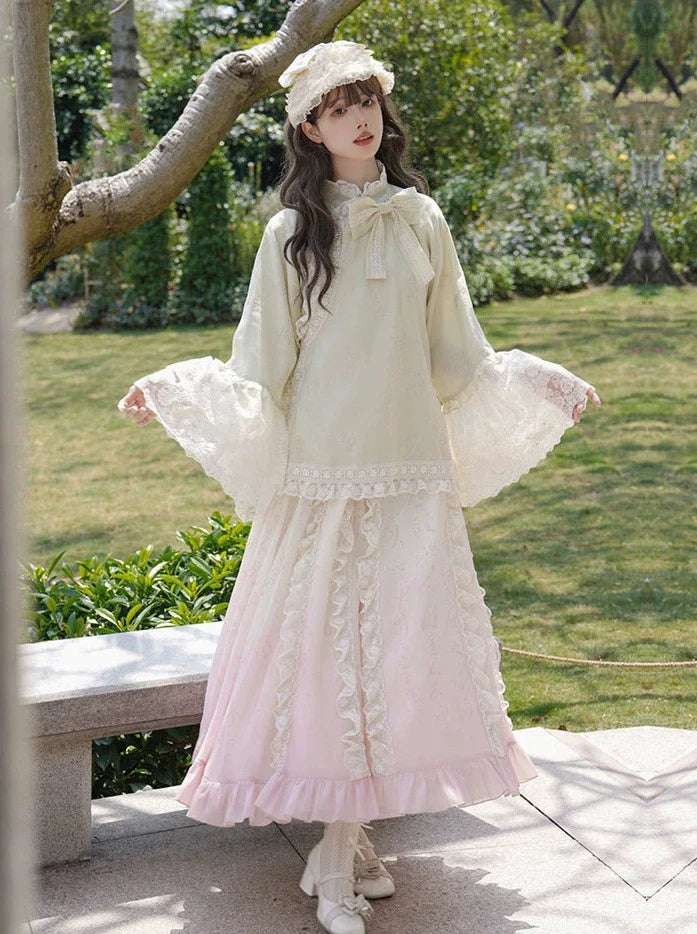 Top Rock Schürze Schal China Romantische Band Spitze Stickerei