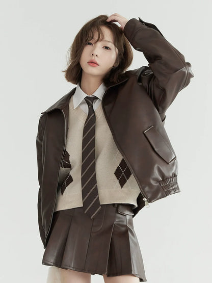 Leather Retro Short Jacket