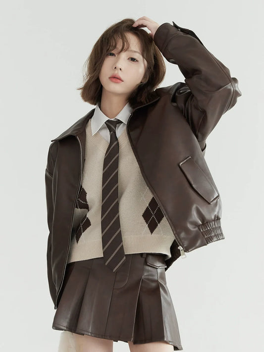 Leather Retro Short Jacket