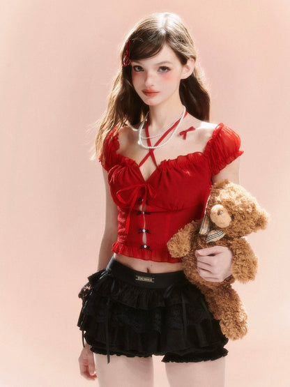 French Sweet Top Schnürung