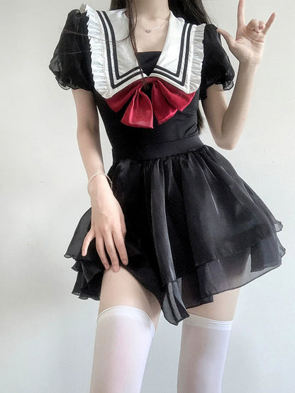 Swimsuit Sheer Girl Summer Dark