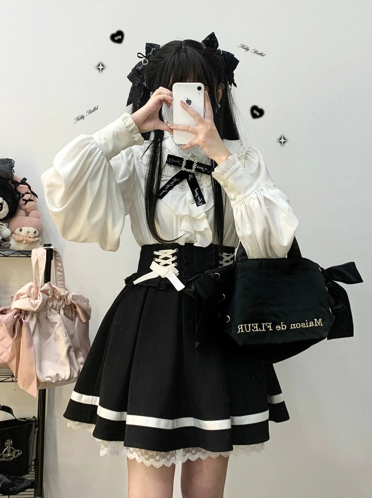 レースアップウエストフリルチュカート