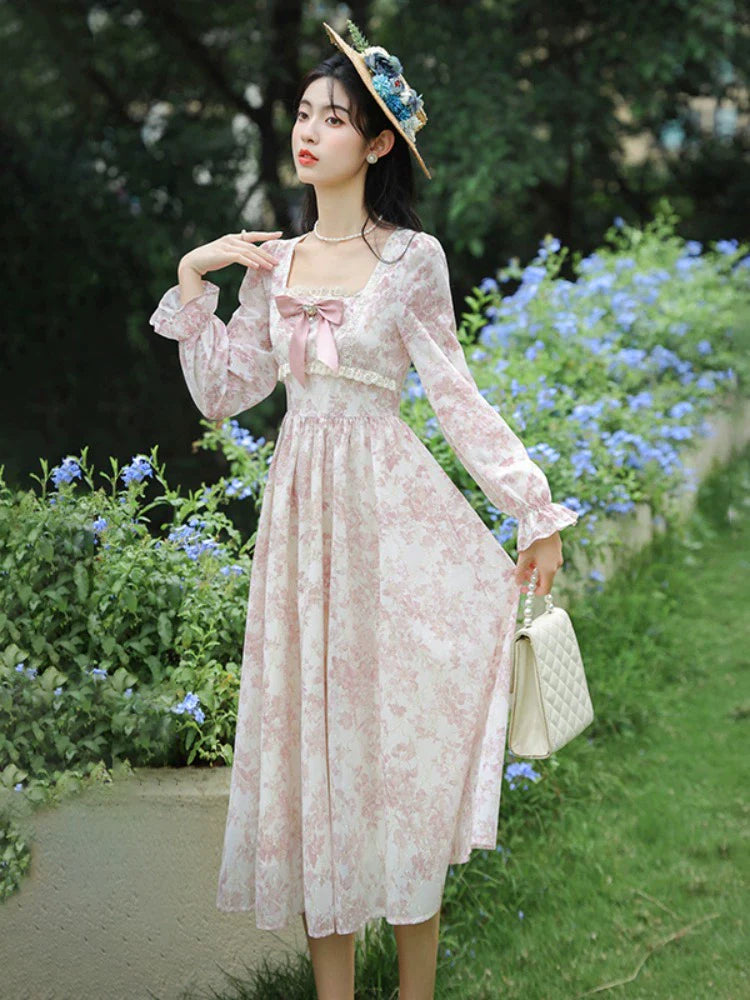 ピュアフラワードレス ガーリー レトロ スイート