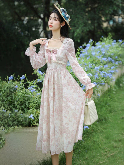 ピュアフラワードレス ガーリー レトロ スイート