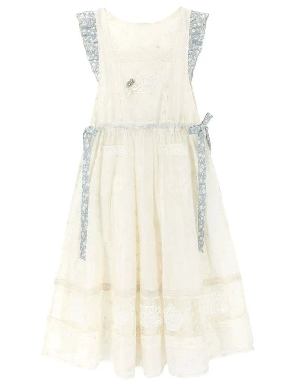 Sweater Collar Little Apron Dress + Faux Retro Flower