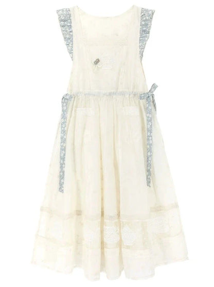 Sweater Collar Little Apron Dress + Faux Retro Flower