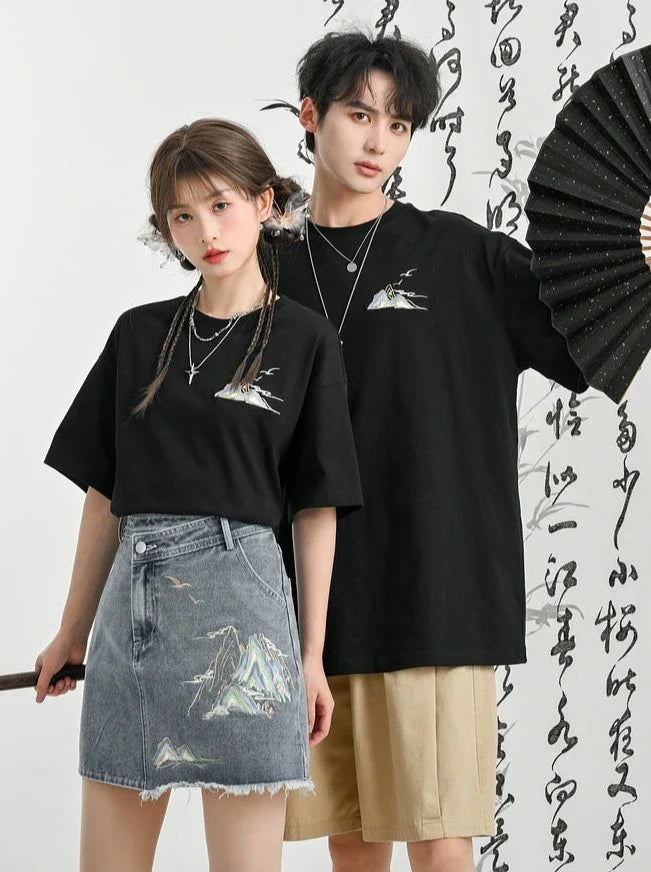 Tops Genderless Summer Dark China