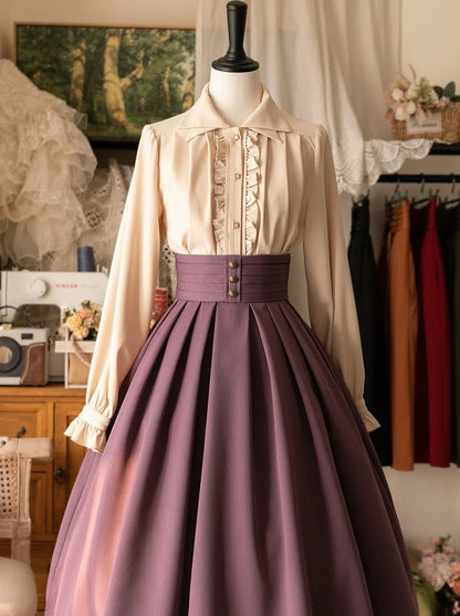 シャツ ダブル エレガント カラー レトロ